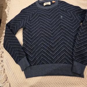 Vintage Penguin Women's Blue Sweater